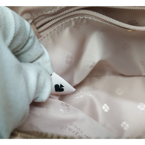 Kate Spade New York Pink Hearts Leather Zipper Closure Chain Strap Crossbody Bag - Picture 12 of 16